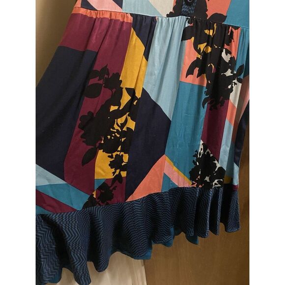 Maeve Anthropologie Gillian Abstract Shirtdress Size XS Oversized ** Read - Picture 6 of 16